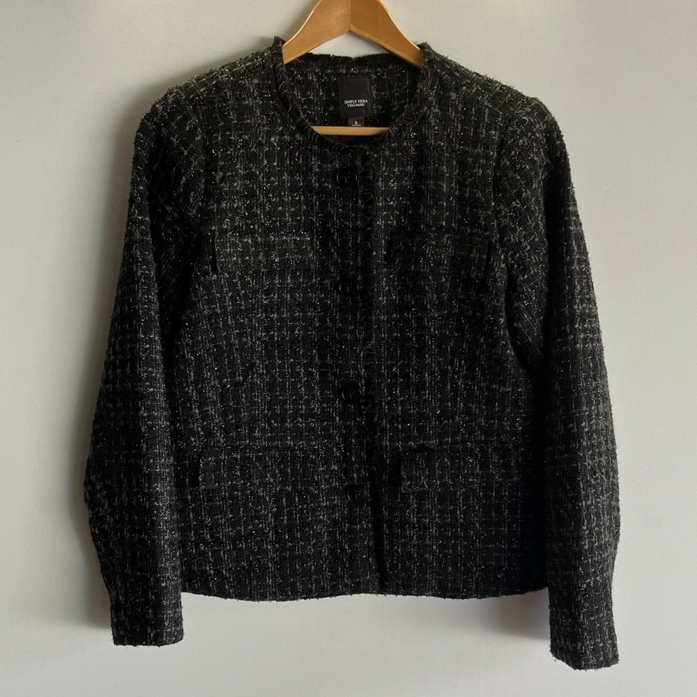 Simply Vera Vera Wang Black Textured Blazer